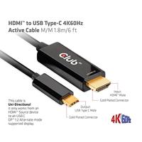 CLUB3D HDMI to USB Type-C 4K60Hz Active Cable M/M 1.8m/6 ft - thumbnail