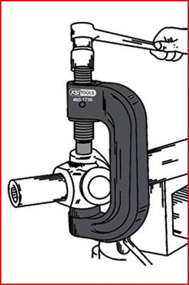 KS Tools 460.1735 Universele C-beugel en adapterset, 9-delig