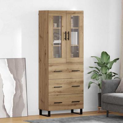 Hoge kast met lade 2 pcs Artisan Eiken Bewerkt hout