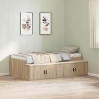 Opbergbedframe met opslag Sonoma eiken 90 x 200 cm Bewerkt hout - thumbnail