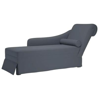 Chaise longue met bolster&rechterarmleuning fluweel donkergrijs