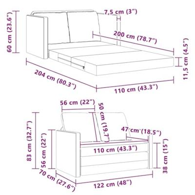 Slaapbank Lichtgroen 204 x 122 x 60 cm Fluweel
