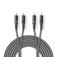 Nedis Stereo audiokabel | 2x RCA male - 2x RCA male | 5,0 m | Grijs - thumbnail