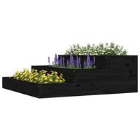 VidaXL Plantenbak 78x78x27 cm massief grenenhout zwart - thumbnail