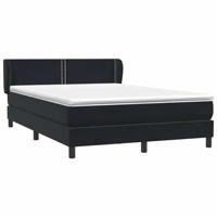 Boxspring met matras fluweel zwart 140x210 cm - thumbnail