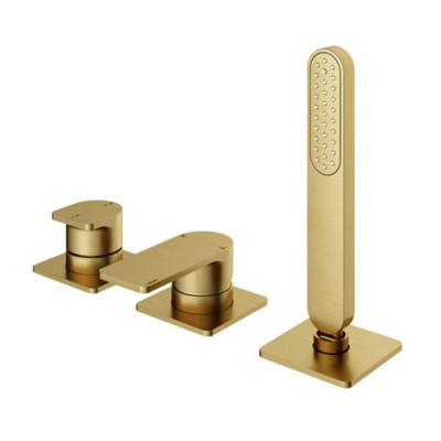 Hotbath Gal Badrandcombinatie één hendel mengkraan zonder uitloop met 2 functies omstel Geborsteld messing PVD GL075BBP Hotbath Gal Badrandcombinatie één hendel mengkraan zonder uitloop met 2 functies omstel Geborsteld messing PVD GL075BBP