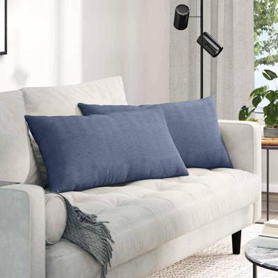 VidaXL Sofa kussens 2 stuks blauw 80 x 40 cm cordstof