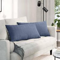 VidaXL Sofa kussens 2 stuks blauw 80 x 40 cm cordstof - thumbnail