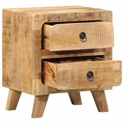 Nachtkastje 40x32x46 cm massief ruw mangohout