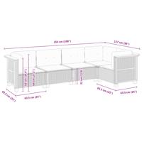 5-delige Loungeset met kussens poly rattan grijs - thumbnail