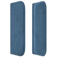 Hoofdbord met randen 147x16x78/88 cm fluweel donkerblauw - thumbnail