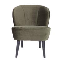 WOOOD Fauteuil 'Sara' Velvet, kleur Groen - thumbnail