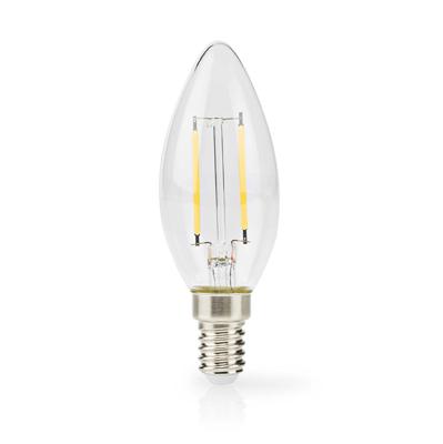 Nedis LBFE14C351 Led-filamentlamp E14 Kaars 2 W 250 Lm 2700 K Warm Wit Aantal Lampen In Verpakking: 1 Stuks Doorzichtig