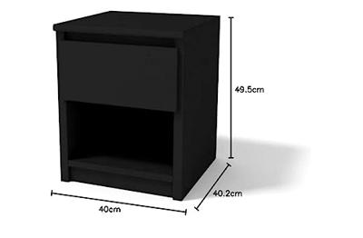 Nachtkastje Naia - 1 lade - mat zwart - Leen Bakker