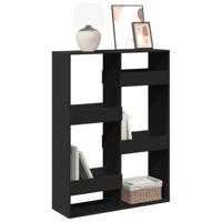 Boekenkast 100x33x135 cm bewerkt hout zwart - thumbnail