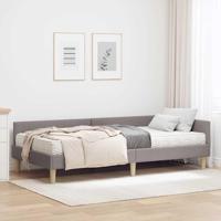 Hoekbedframe met Matras Anders met hoofdeinde 2 pcs Taupe Stof - thumbnail