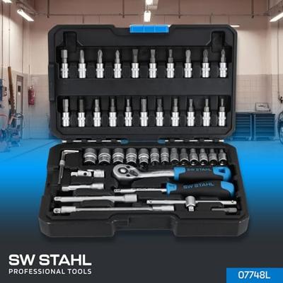 SW STAHL dopsleutel set "07748l" socket wrench set 1/4" bw-steel, 48-piece