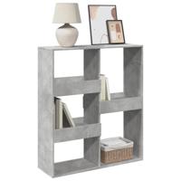 Boekenkast 100x33x135 cm bewerkt hout betongrijs - thumbnail