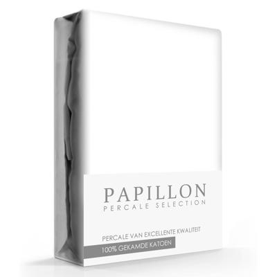 Hoeslaken Percal Papillon Wit-200 x 220 cm