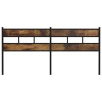 Vervangend hoofdbord 200 cm ijzer en bewerkt hout gerookt eikenkleurig - thumbnail