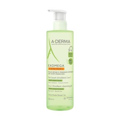 A-Derma Exomega Control Gel Lavant Emollient 2 En 1 500ml