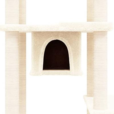 VidaXL Kattenmeubel met sisal krabpalen 176 cm crèmekleurig
