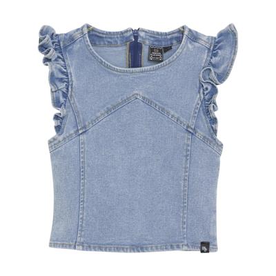 Indian Blue Jeans Zomer top meisjes - licht blauw - ruffel - denim