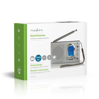 FM-radio | 1,5W | Wereldontvanger | Alarmfunctie | Grijs