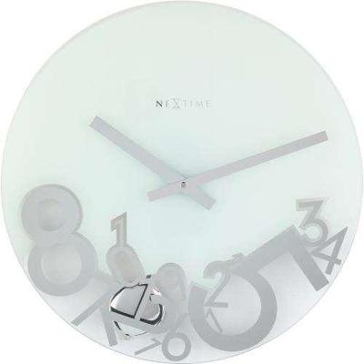 NeXtime klok 8115 dropped, ø43 cm, wall, silver
