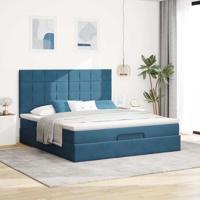 Ottoman bed met matrassen en LED's 160x200cm fluweel - thumbnail