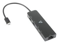 USB-C-adapter V7 V7UCRJ25GHUB-BLK - thumbnail