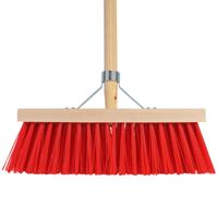 Talen tools bezem rood 35 cm met steel 140 cm - thumbnail