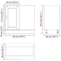 Keuken onderkast Porto bewerkt hout grijs sonoma eiken - thumbnail