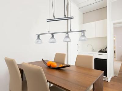 Trio Design hanglampLevisto 4-lichts nikkel - 371010407