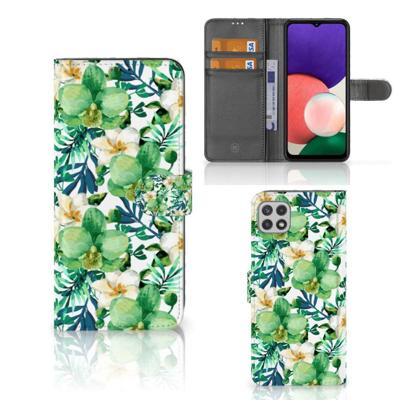 Samsung Galaxy A22 5G Hoesje Orchidee Groen Samsung Galaxy A22 5G Hoesje Orchidee Groen