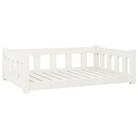 VidaXL Hondenmand 95,5x65,5x28 cm massief grenenhout wit - thumbnail