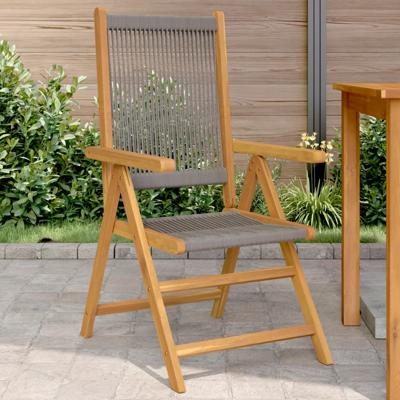 Tuinstoelen 4 st verstelbaar massief acaciahout grijs