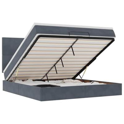 Ottoman bed met matrassen 180x200cm fluweel donkergrijs