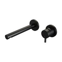 Inbouw Wastafelmengkraan Brauer Black Edition Coldstart Rechte Uitloop Korte Ronde Hendel Rechts Mat Zwart Met Rozetten Brauer - thumbnail