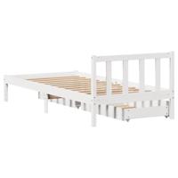 Bedframe zonder matras massief grenenhout wit 90x200 cm - thumbnail