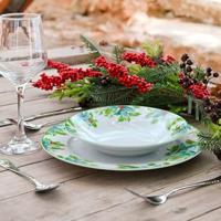 Serviesset DKD Home Decor Wit Groen Porselein Blad van een plant Kerstmis 27 x 27 x 2 cm 18 Onderdelen - thumbnail