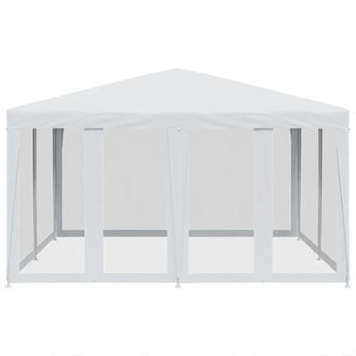 Partytent met 8 mesh zijwanden 4x4 m HDPE wit - thumbnail