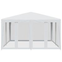 Partytent met 8 mesh zijwanden 4x4 m HDPE wit - thumbnail
