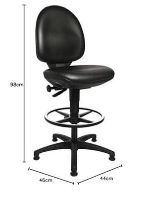 Topstar Werkdraaistoel | vloerglijders + voetring | kunstleer kussen zwart | 590-840 mm | 1 stuk - 72250 D10T 72250 D10T Topstar Werkdraaistoel | vloerglijders + voetring | kunstleer kussen zwart | 590-840 mm | 1 stuk - 72250 D10T 72250 D10T