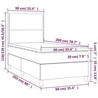 Boxspring met matras stof taupe 90x200 cm - thumbnail