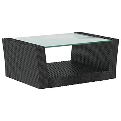 16-delige Loungeset met kussens poly rattan zwart