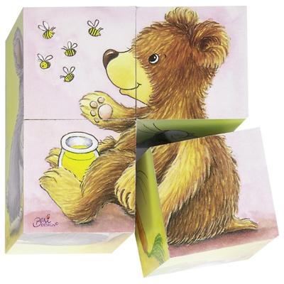 Goki houten blokpuzzel babydieren
