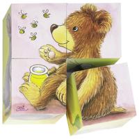 Goki houten blokpuzzel babydieren - thumbnail