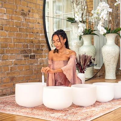 Meinl CSBM12G3 Crystal Singing Bowl White-Frosted klankschaal 12 inch toon G3