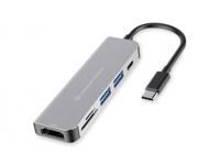 Conceptronic DONN02G interface hub USB 3.2 Gen 1 (3.1 Gen 1) Type-C 5000 Mbit/s Aluminium - thumbnail